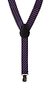 Youth Boys Diagonal Stripe Suspenders - Purple
