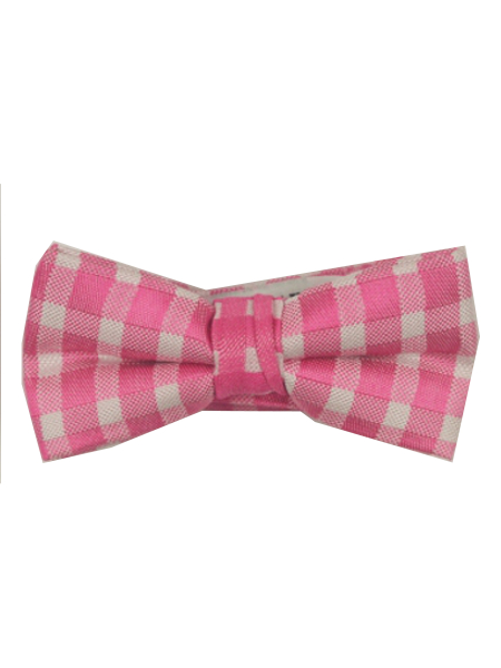 Isaac Mizrahi Designer Boy's Silk Bow Ties - Pink Check