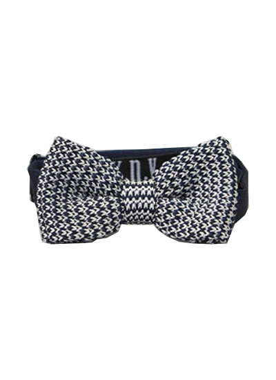 Dapper Boys Silk Woven Knit Bow Tie - Black and White