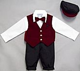 Infant Burgundy Velvet Knicker Set