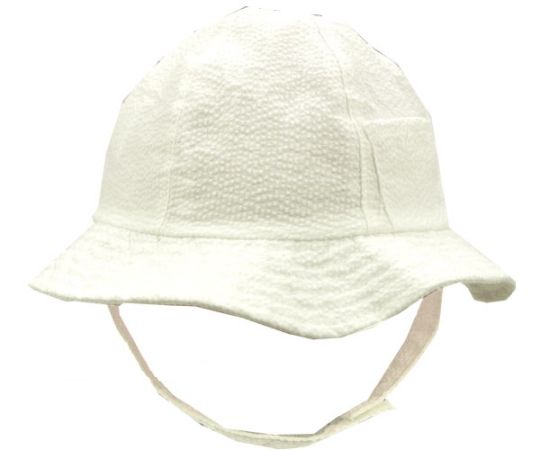 White Seersucker Hat - Infants
