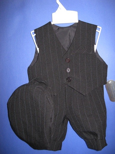 One of a Kind Black Pin Stripe Knicker Set