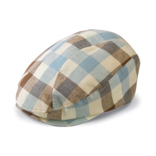 San Diego Hat Cream Plaid Cotton Driver Newsboy Hat