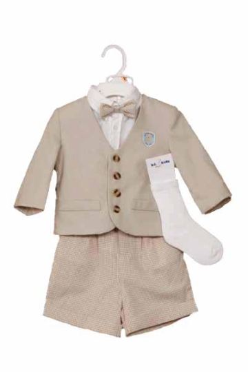 Tan Toddler Eton Suit Easter Outfit with Socks