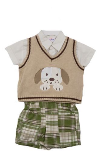 BT Kids Puppy Dog Applique Shorts Set