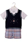 Sailor Boy Cotton Sweater Vest & Shorts