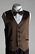 Chocolate Brown Satin Vest - 3 Piece Set SALE