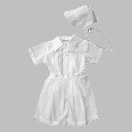 Hand Smocked Christening Shorts Set