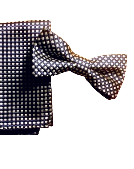 Bow Tie & Hanky Set - Navy Check