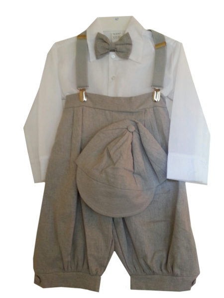 Boys Lt Gray Vintage Style Knicker Set