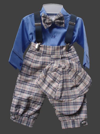 Navy Check Knicker Set - Blue Shirt SALE