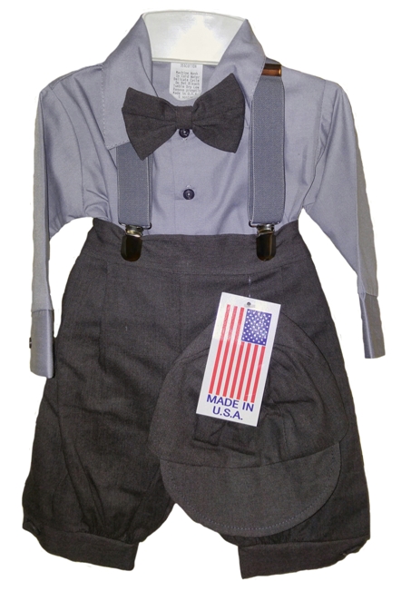 Boys Vintage Knickerbocker Set - Gray on Gray