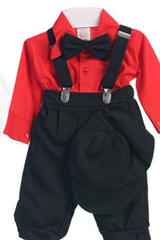 Infant Boys Black Knicker Set with Red Shirt SALE