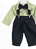 Infant and Toddler Black Knicker Pants with Sage Shirt
