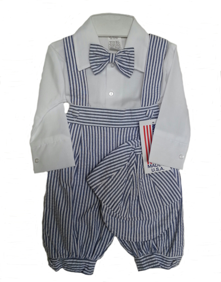 *Sale* Boys Blue Striped Seersucker Knicker Set