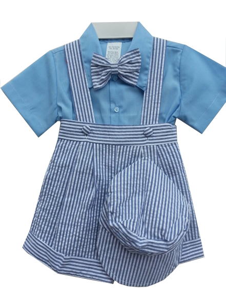 Blue Shirt / Blue Seersucker Outfit - 24 mo *Sale*