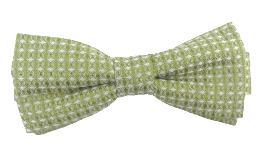 Microfiber Diamond-Patterned Boy's Bow Ties - Apple Green