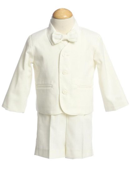 Close-Out!  Ivory Rayon Eton Suit  - Sz 12 mo
