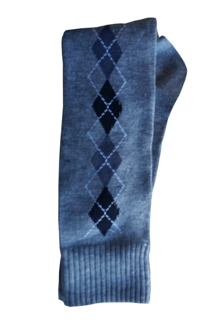 Older Boys Argyle Knee Socks - Lt Gray