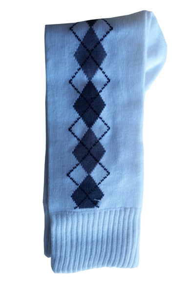 Older Boys Argyle Knee Socks - WH