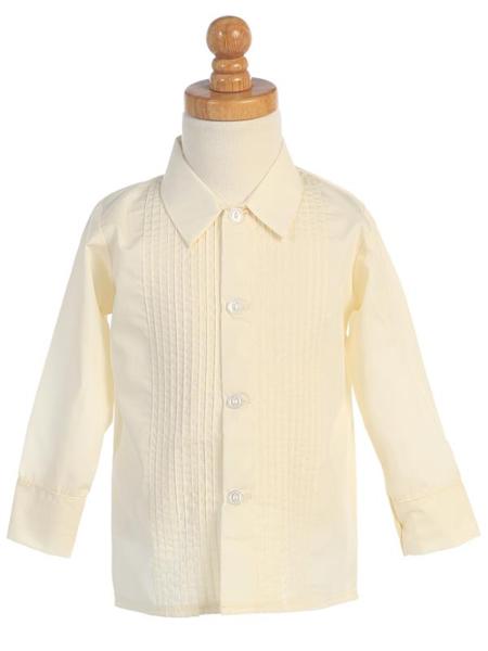 Pin Tuck Tuxedo Shirt - Ivory