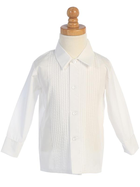 Pin Tuck Tuxedo Shirt - White