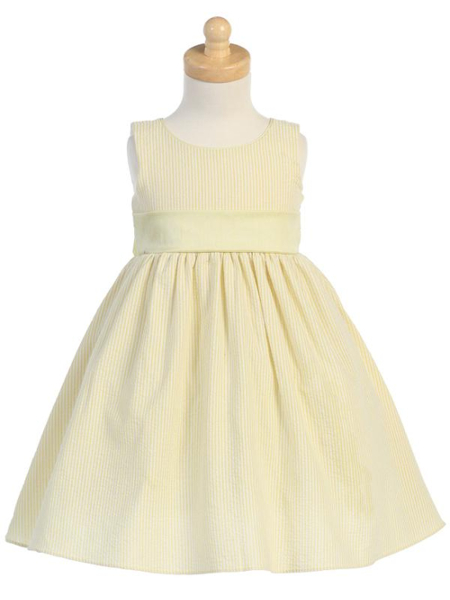 **Spring Sale** Sister Striped Seersucker Dress - Yellow
