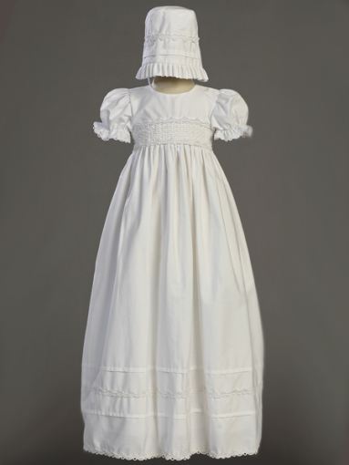 Christening - Smocked Cotton Long Gown