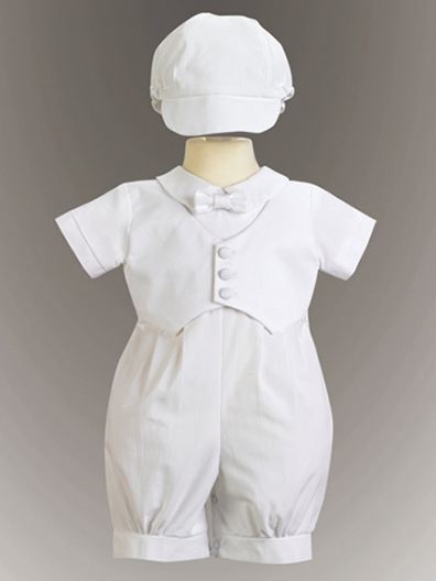 3 - Piece Cotton Christening Romper With  Vest SALE