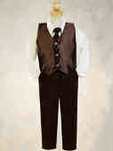 Brother Sister Brown Taffeta - Boy's Vest & Pants Set SALE