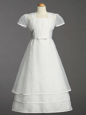 Communion Dress With Organza Skirt With Bolero