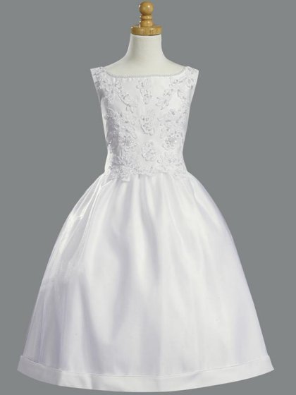 Clearance Plus Size Tea Length Communion Dress with Shawl