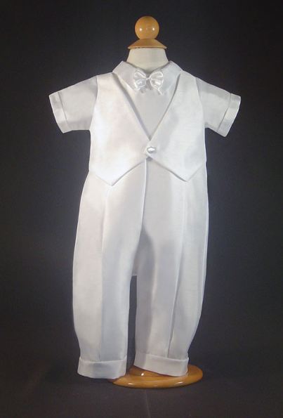 Boy's Shantung Satin Christening Suit