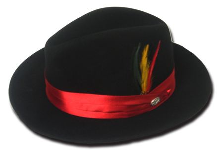 Black Wool Fedora / Red Band