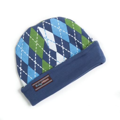 Baby Boy Argyle Beanie Cap in Blue