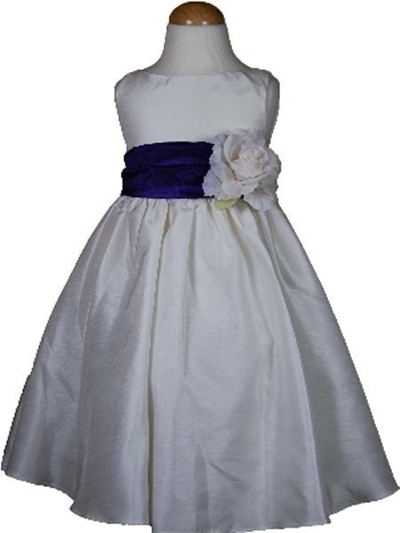 Bella White Flower Girl Dress With Hot Colors Color Choice Sash