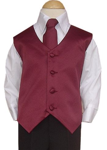 59% Off Close-Out 2 Pc Burgundy Vest & Bow Tie Sz 10