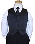 2 Piece - Black Vest & Long Tie OR Bow Tie