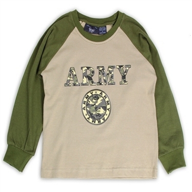TOBY USA Boys Army Long Sleeve Jersey Tee