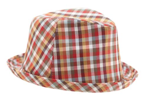 Brown Check Cotton Fedora