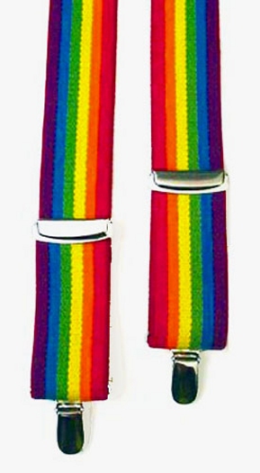 Kids Striped Suspenders - Retro Rainbow