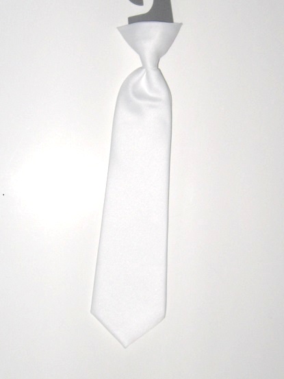 Selini White Satin Clip-On Dress Ties