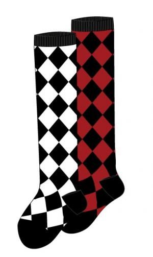 Red Argyle Knee Socks