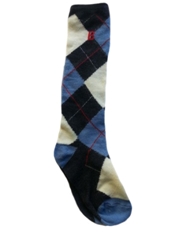 Boys Argyle Knee Socks - Navy Blue