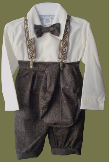 Older Boy's Dark Brown Plaid Knicker Set SALE