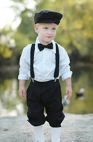 Just Darling Infant & Toddler Boys Vintage Style Knickers Outfit Suspenders Bowtie & Cap 