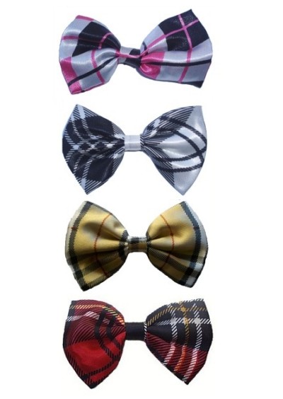 Set of 4 Plaid Patterned Bow Ties for Infants and Toddlers