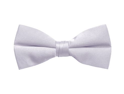 light gray satin bow tie