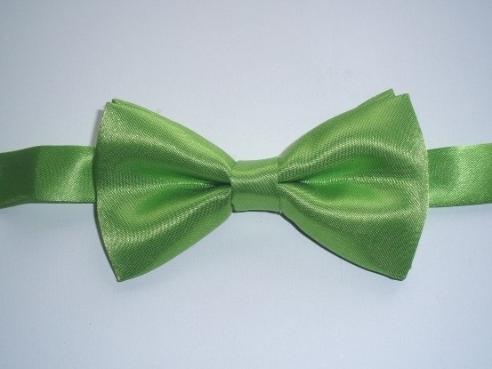 Close-Out Lime Green Satin Banded Bow Ties