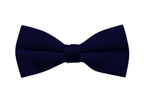 navy satin bow tie